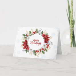 Tarjeta Elegante Navidad con Acuarela Feliz Fiesta