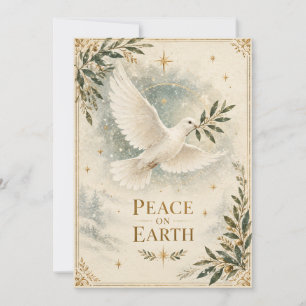 Tarjeta Elegante Navidad de la Paloma, Paz en la Tierra es