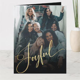 Tarjeta Elegante Navidad dorada alegre