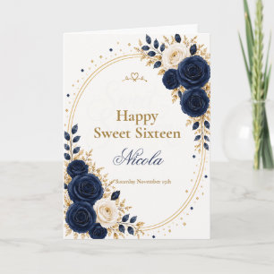 Tarjeta Elegante Navy Dulces 16