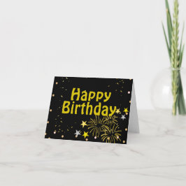 Tarjeta Elegante negro dorado Feliz cumpleaños personaliza