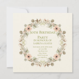 Tarjeta Elegante nombre floral de fiesta de jardín botánic