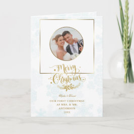 Tarjeta Elegante Nuestra Primera Navidad Como Sr. y Mrs. P
