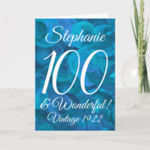 Elegante Ocean Blue 100 y maravilloso cumpleaños