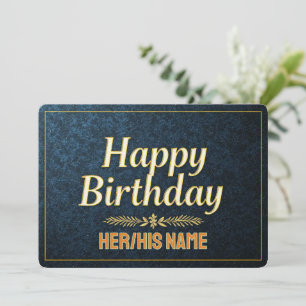 Tarjeta Elegante Oro Feliz Cumpleaños