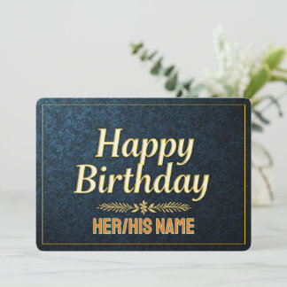Tarjeta Elegante Oro Feliz Cumpleaños