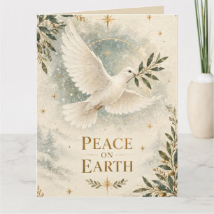 Tarjeta Elegante Paloma de Navidad ,Paz en la Tierra estil
