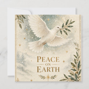 Tarjeta Elegante Paloma de Navidad ,Paz en la Tierra estil