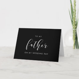 Tarjeta Elegante para mi padre en el día de mi boda negro