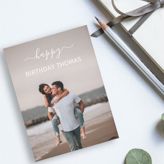 Tarjeta elegante pareja personalizado foto feliz amor de c (Subido por el creador)