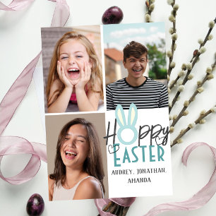 Tarjeta elegante Pascua moderna, collage de fotos de tres 