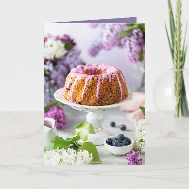 Tarjeta Elegante pastel de cumpleaños (Anverso)