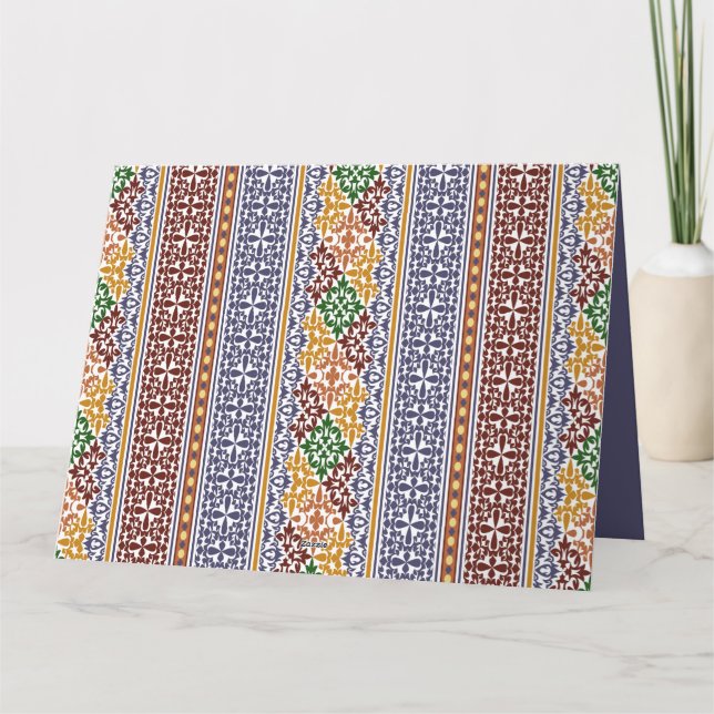 Tarjeta elegante patrón étnico   (Reverso)