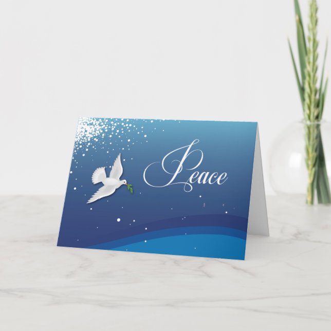 Tarjeta Elegante paz religiosa en la paloma de los Navidad (Anverso)