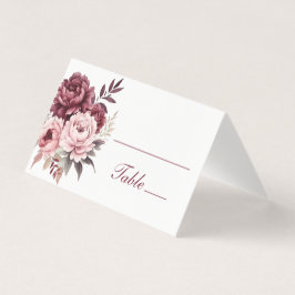 Tarjeta Elegante Peony Burgundy Watercolor Floral Boda
