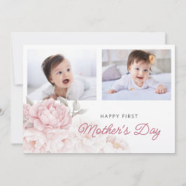 Tarjeta Elegante Peony flora el primer día de la madre 2 f