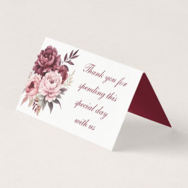 Tarjeta Elegante Peony Watercolor Burgundy Floral Boda