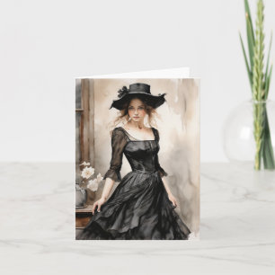 Tarjeta Elegante Pequeño vestido negro Vintage estilo LBD