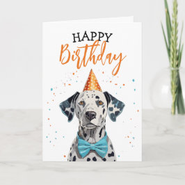 Tarjeta Elegante perro de Dalmacia con cumpleaños Bow Tie