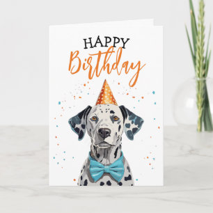 Tarjeta Elegante perro de Dalmacia con cumpleaños Bow Tie