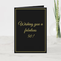 Elegante Personalizado negro y oro Hermano 50 cump