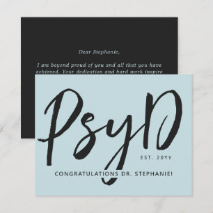 Tarjeta Elegante personalizado PsyD Doctor en Psicología M