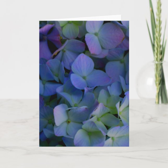 Tarjeta Elegante polvoriento azul violeta floral (Anverso)