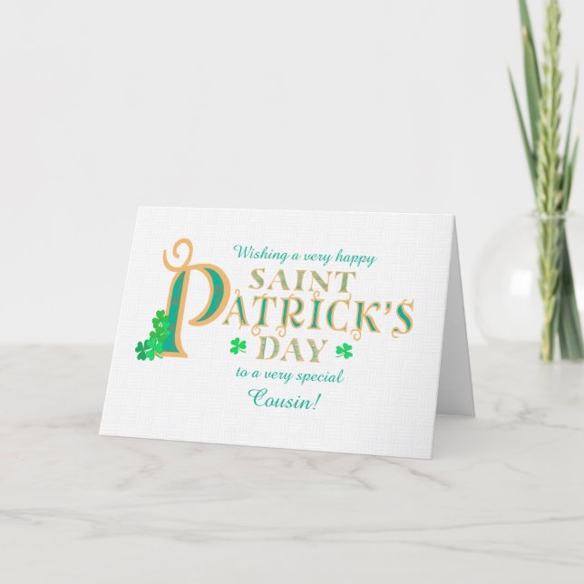 Tarjeta Elegante primo de saludo de St. Patrick (Anverso)