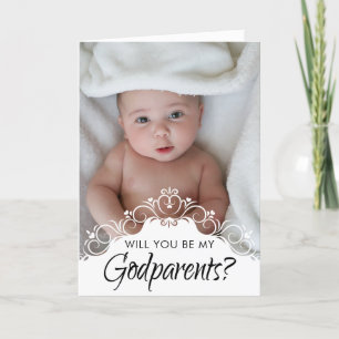 Tarjeta Elegante propuesta de foto de padrinos