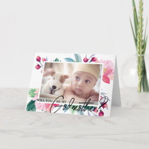 Tarjeta Elegante Propuesta de Madrina Floral 2 Foto