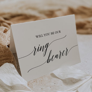 Tarjeta Elegante propuesta de portador de anillo de caligr
