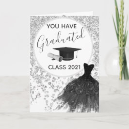 Tarjeta Elegante Purpurina plateado que se puede llevar ve