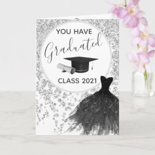 Tarjeta Elegante Purpurina plateado que se puede llevar ve