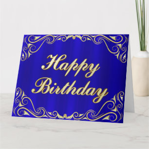 Tarjeta Elegante Regal Typografía Dorada Festín de cumplea