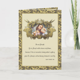 Tarjeta Elegante Religioso San José Niño Jesús Oro