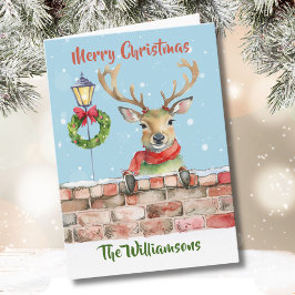 Tarjeta Elegante reno funky de color acuático