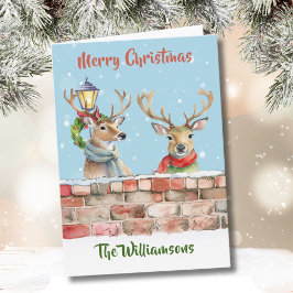 Tarjeta Elegante reno funky de color acuático