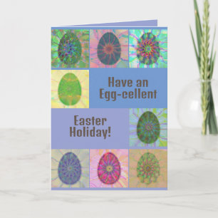 Tarjeta Elegante Resumen Colorful Eggs Collage Easter Card