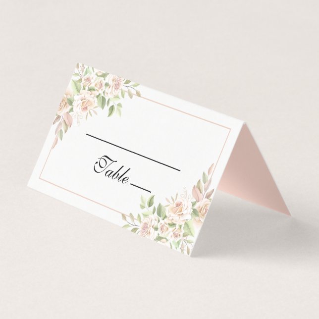 Tarjeta Elegante Rosa acuarela Boda floral rosa (Anverso)