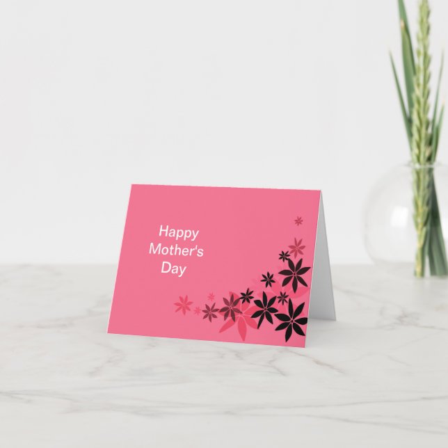 Tarjeta Elegante rosa floral deja el día de la madre (Anverso)
