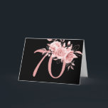 Tarjeta Elegante Rosa Gold Floral 70th Birthday Party<br><div class="desc">Elegante planilla de tarjeta Rosa Gold Floral de 70 años. Con un arreglo floral moderno.</div>
