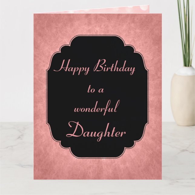 Tarjeta Elegante rosa moderno Feliz Cumpleaños Hija (Anverso)