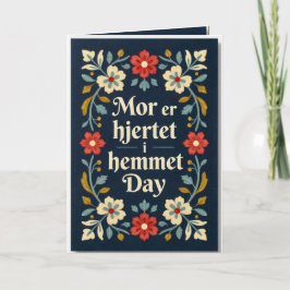 Tarjeta Elegante Rosemaling Noruego del Día de la Madre