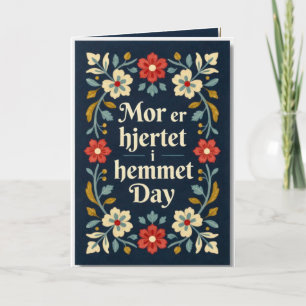 Tarjeta Elegante Rosemaling Noruego del Día de la Madre