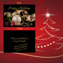 Elegante saludo de vacaciones negro de plata dorad