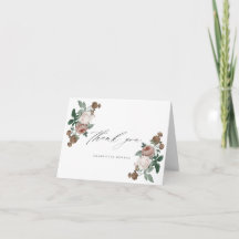 Elegante Script Floral Baptism Gracias
