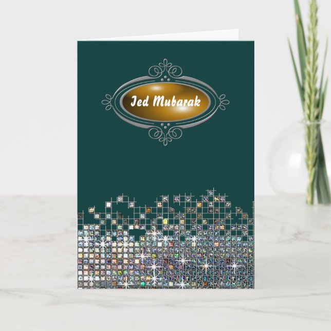 Tarjeta Elegante Sequin Ied Mubarak (Anverso)