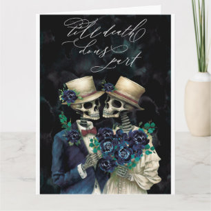 Tarjeta Elegante Skeleton Eucalyptus Halloween Aniversario