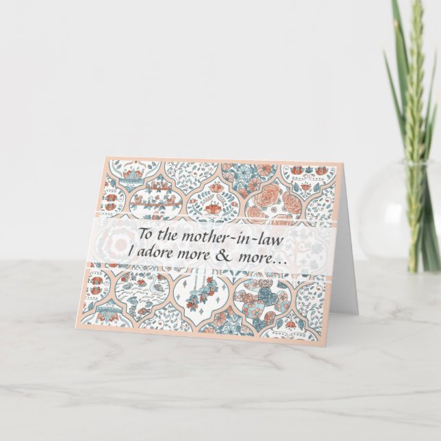 Tarjeta Elegante suegra floral Feliz cumpleaños (Anverso)