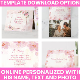 Tarjeta Elegante tipografía Cute Floral Keepsake